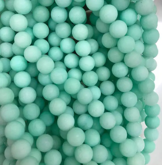 8mm Matte Mint Green Jade Beads, Gemstone Beads, Wholesale Beads