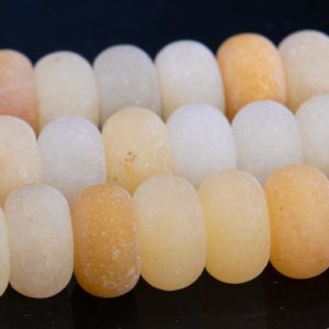 Shop Jade Rondelle Beads! 10x6MM Matte Yellow Jade Beads Grade AAA Genuine Natural Gemstone Rondelle Loose Beads 15" / 7.5" Bulk Lot Options (110555) | Natural genuine rondelle Jade beads for beading and jewelry making.  #jewelry #beads #beadedjewelry #diyjewelry #jewelrymaking #beadstore #beading #affiliate #ad