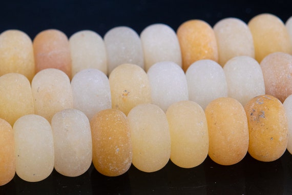 10x6mm Matte Yellow Jade Beads Grade Aaa Genuine Natural Gemstone Rondelle Loose Beads 15" / 7.5" Bulk Lot Options (110555)