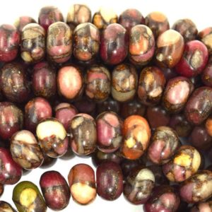 Shop Jade Rondelle Beads! 12mm brown pink pressed jade rondelle 15.5" strand | Natural genuine rondelle Jade beads for beading and jewelry making.  #jewelry #beads #beadedjewelry #diyjewelry #jewelrymaking #beadstore #beading #affiliate #ad