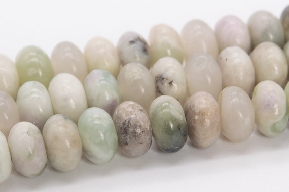 6x4mm Milky Green Jade Beads Grade Aaa Genuine Natural Gemstone Rondelle Loose Beads 15" / 7.5" Bulk Lot Options (110578)