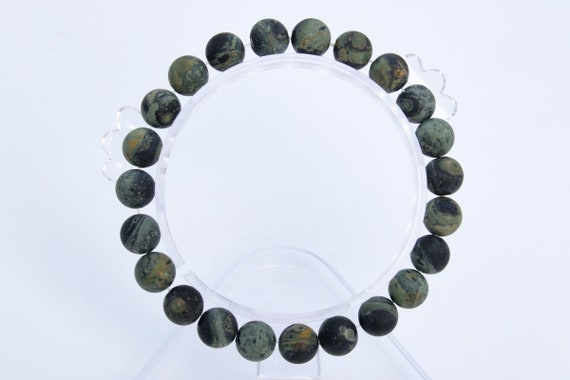 8mm Matte Kambaba Jasper Beads Bracelet Grade Aaa Genuine Natural Round Gemstone 7" Bulk Lot 1,3,5,10 And 50 (106755h-070)