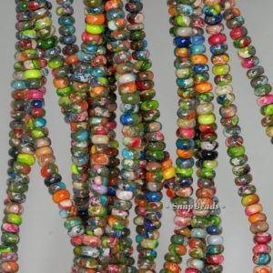 Shop Jasper Rondelle Beads! 4x2mm Rainbow Imperial Jasper Gemstone Grade AA Rondelle Loose Beads 16 inch Full Strand (90188784-80) | Natural genuine rondelle Jasper beads for beading and jewelry making.  #jewelry #beads #beadedjewelry #diyjewelry #jewelrymaking #beadstore #beading #affiliate #ad