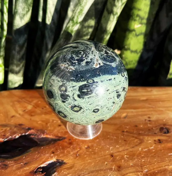 Kambaba Jasper Sphere W/ Stand For Calming The Troubled Mind & Restoring Balance