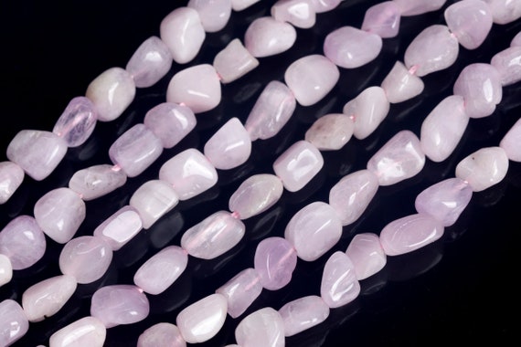 Genuine Natural Kunzite Loose Beads Grade A Pebble Nugget Shape 6-8mm