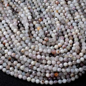 Shop Kunzite Faceted Beads! 4-5MM Natural Light Pink Kunzite Gemstone Micro Faceted Round Beads 15 inch Full Strand BULK LOT 1,2,6,12 and 50 (80009440-P33) | Natural genuine faceted Kunzite beads for beading and jewelry making.  #jewelry #beads #beadedjewelry #diyjewelry #jewelrymaking #beadstore #beading #affiliate #ad