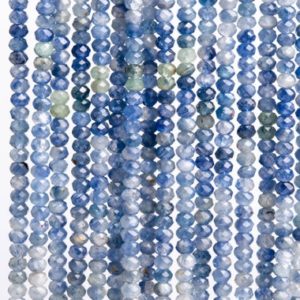 Shop Kyanite Faceted Beads! Genuine Natural Kyanite Gemstone Beads 5x3MM Light Blue Faceted Rondelle A Quality Loose Beads (116926) | Natural genuine faceted Kyanite beads for beading and jewelry making.  #jewelry #beads #beadedjewelry #diyjewelry #jewelrymaking #beadstore #beading #affiliate #ad