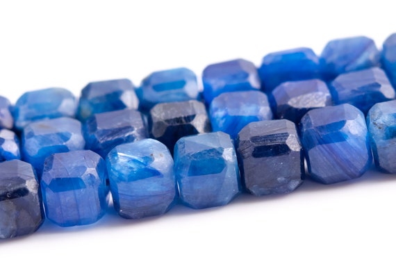 4x4mm Blue Kyanite Beads Beveled Edge Faceted Cube Grade Aa Genuine Natural Gemstone Loose Beads 15" / 7.5" Bulk Lot Options (117845)