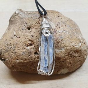 Shop Kyanite Pendants! Raw crystal necklace. Blue Kyanite pendant. Reiki jewelry uk. Wire wrapped pendant | Natural genuine Kyanite pendants. Buy crystal jewelry, handmade handcrafted artisan jewelry for women.  Unique handmade gift ideas. #jewelry #beadedpendants #beadedjewelry #gift #shopping #handmadejewelry #fashion #style #product #pendants #affiliate #ad