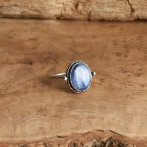 Shop Kyanite Jewelry! Blue Kyanite Delica Ring – Sterling Silver Ring – Silversmith Ring – Deep Blue Ring | Natural genuine Kyanite jewelry. Buy crystal jewelry, handmade handcrafted artisan jewelry for women.  Unique handmade gift ideas. #jewelry #beadedjewelry #beadedjewelry #gift #shopping #handmadejewelry #fashion #style #product #jewelry #affiliate #ad