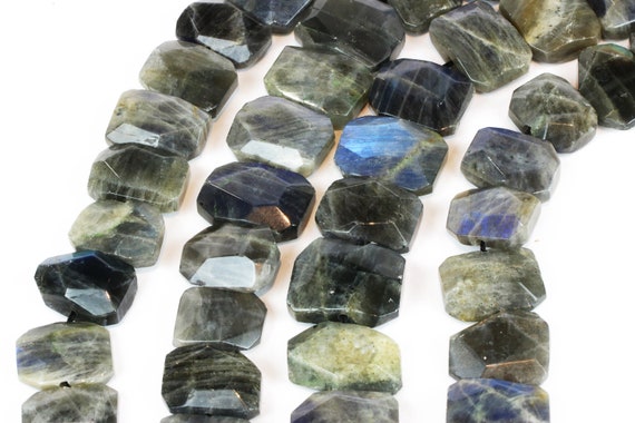 Amazing Labradorite Slabs,labradorite Beads,semipreciouos Beads,large Beads,faceted Beads,natural Beads,beads With Flash - 16" Full Strand