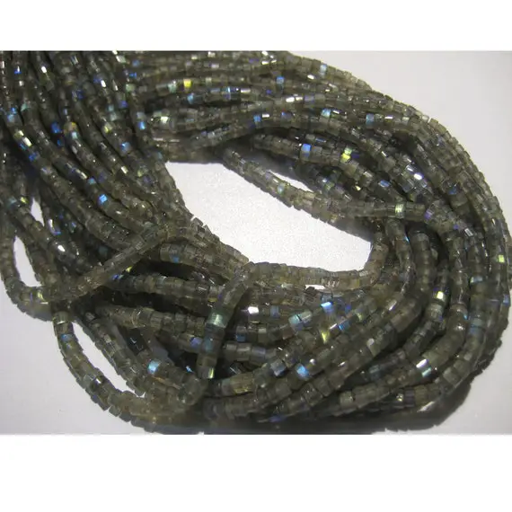 5mm Labradorite Plain Tyre Beads, Blue Fire Gem Stone, 13 Inch Strand Flashy Blue Labradorite Beads (1strand To 5strands Options)