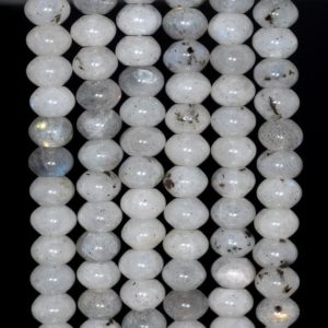 Shop Labradorite Rondelle Beads! 8x5MM Labradorite Gemstone White Rondelle Loose Beads 7.5 inch Half Strand (80002607 H-803) | Natural genuine rondelle Labradorite beads for beading and jewelry making.  #jewelry #beads #beadedjewelry #diyjewelry #jewelrymaking #beadstore #beading #affiliate #ad