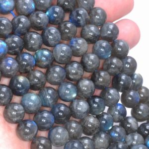 10mm Black Labradorite Gemstone Blue Flash Grade A Round Beads 7.5 inch Half Strand BULK LOT 1,2,6,12 and 50 (80004231-914) | Natural genuine round Array beads for beading and jewelry making.  #jewelry #beads #beadedjewelry #diyjewelry #jewelrymaking #beadstore #beading #affiliate #ad