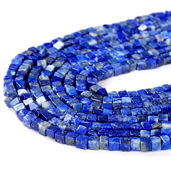 2mm Natural Lapis Gemstone Nugget Cube Loose Beads 15.5 Inch Full Strand (80008876-p13)