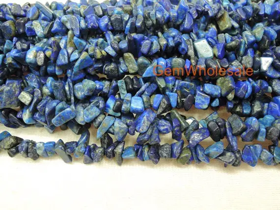 34" Lapis Lazuli 5x10mm Chips , Lapis Lazuli Small Chips Gemstone, Blue Color Small Diy Jewelry Beads, Gemstone Wholesaler