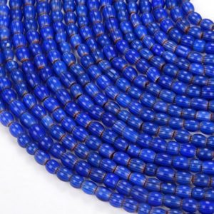 Shop Lapis Lazuli Bead Shapes! 4-6MM Africa Trade Beads Chevron Lapis Blue Grade AAA Drum Barrel Tube  Beads 14.5 inch Full Strand (80008647-P9) | Natural genuine other-shape Lapis Lazuli beads for beading and jewelry making.  #jewelry #beads #beadedjewelry #diyjewelry #jewelrymaking #beadstore #beading #affiliate #ad
