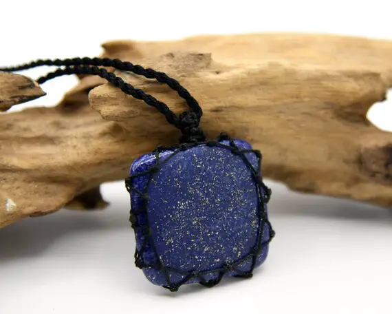 High-quality Lapis Lazuli Pendant, Men's Necklace, Blue Pendant Necklace, Viking Jewelry, Sagittarius Gift For Him