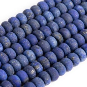 Shop Lapis Lazuli Rondelle Beads! Matte Blue Lapis Lazuli Loose Beads Rondelle Shape 6x4mm 8x5mm 10x6mm | Natural genuine rondelle Lapis Lazuli beads for beading and jewelry making.  #jewelry #beads #beadedjewelry #diyjewelry #jewelrymaking #beadstore #beading #affiliate #ad