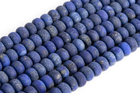 Matte Blue Lapis Lazuli Loose Beads Rondelle Shape 6x4mm 8x5mm 10x6mm