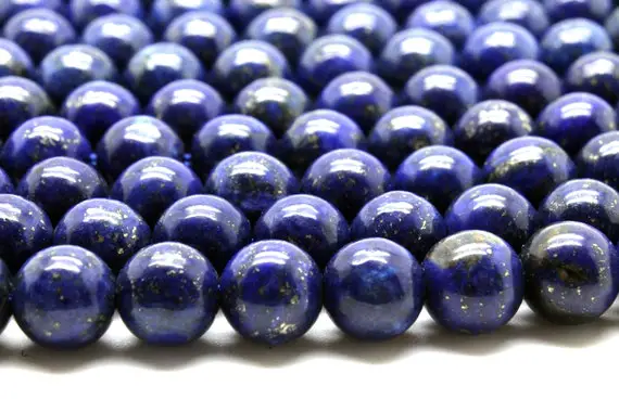 Fancy Aa Lapis Beads,lapis Lazuli Beads,round Ball Beads,semiprecious Beads,jewelry Making Stones,handmade Strands India - 16" Strand