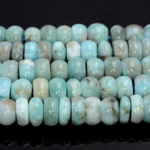 Dominican Larimar Gemstone Blue Rondelle Slice 7×4-7x5MM Loose Beads 3.5 inch (90183451-787) | Natural genuine rondelle Larimar beads for beading and jewelry making.  #jewelry #beads #beadedjewelry #diyjewelry #jewelrymaking #beadstore #beading #affiliate #ad