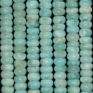 Shop Larimar Rondelle Beads! Genuine Dominican Larimar Gemstone Grade AAA Blue 11×5-12x7MM Rondelle Slice Loose Beads 4 inch (80006183-109) | Natural genuine rondelle Larimar beads for beading and jewelry making.  #jewelry #beads #beadedjewelry #diyjewelry #jewelrymaking #beadstore #beading #affiliate #ad