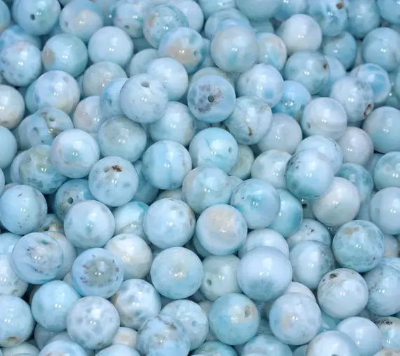 12mm Dominican Larimar Gemstone Grade A Light Blue Round Select Your Beads 2,4,8,12,16 Beads (80004189-911)