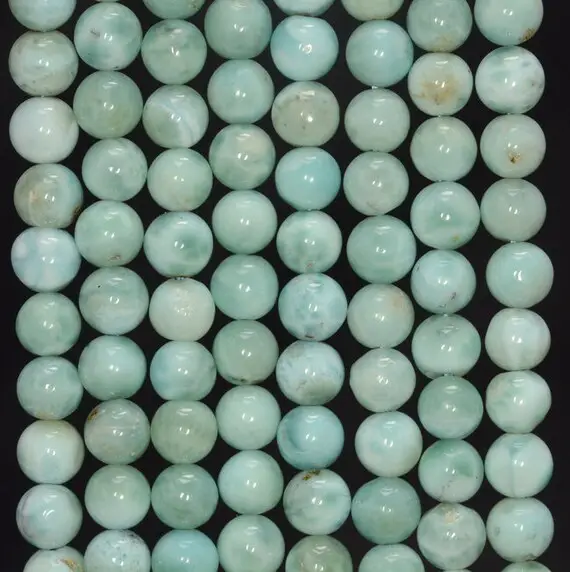 6-7mm Dominican Larimar Gemstone Grade Aa Sky Blue Round Loose Beads 7.5 Inch Half Strand (80004841-450)