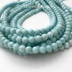 AAA Larimar 7mm Round Bead, Outstanding Quality, 7mm Beads, Blue Larimar, Natural Gemstones, Larimar, Blue Beads, Dominican Larimar Beads | Natural genuine beads Array beads for beading and jewelry making.  #jewelry #beads #beadedjewelry #diyjewelry #jewelrymaking #beadstore #beading #affiliate #ad