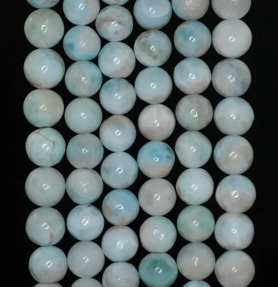8mm Dominican Larimar Gemstone Grade Ab Light Blue Round 8mm Loose Beads 7.5" Inch Half Strand (90183492-789)