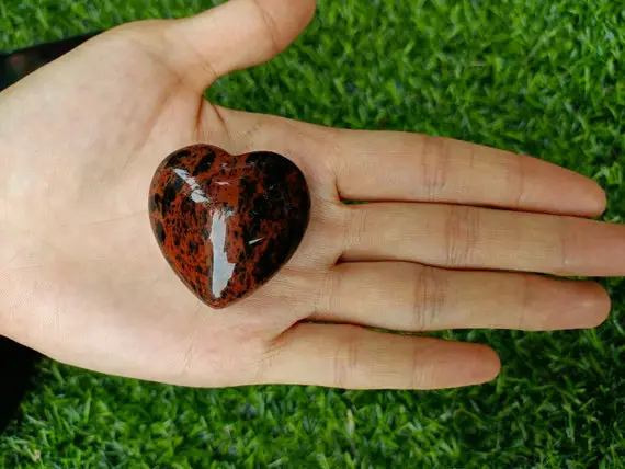 Mahogany Obsidian Heart Puffy Large 40mm (1.5")