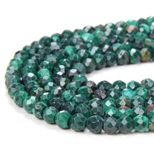 Shop Malachite Faceted Beads! 4X3MM Natural Malachite Gemstone Grade A Micro Faceted Rondelle Loose Beads (P35) | Natural genuine faceted Malachite beads for beading and jewelry making.  #jewelry #beads #beadedjewelry #diyjewelry #jewelrymaking #beadstore #beading #affiliate #ad
