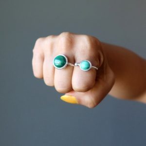 Shop Malachite Rings! Malachite Knuckle Duster Ring, Genuine Green Gemstones, Double Crystal Ring | Natural genuine Malachite rings, simple unique handcrafted gemstone rings. #rings #jewelry #shopping #gift #handmade #fashion #style #affiliate #ad