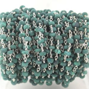 Shop Malachite Rondelle Beads! Sterling Silver Malachite Rosary Chain,Malachite beads,Rosary Chains,Silver Plated,Malachite,Rondelle beads,Gemstone Rosary,Sold Per Foot | Natural genuine rondelle Malachite beads for beading and jewelry making.  #jewelry #beads #beadedjewelry #diyjewelry #jewelrymaking #beadstore #beading #affiliate #ad