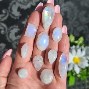 Moonstone Cabochon, Choose Your Tiny Crystal Gemstone for Jewelry Making, Wire Wrapping, or Crystal Grids | Natural genuine stones & crystals in various shapes & sizes. Buy raw cut, tumbled, or polished gemstones for making jewelry or crystal healing energy vibration raising reiki stones. #crystals #gemstones #crystalhealing #crystalsandgemstones #energyhealing #affiliate #ad