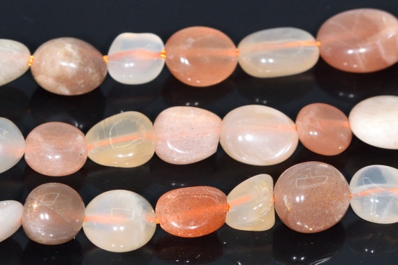 7-9mm Moonstone Beads Pebble Nugget Grade Aa Genuine Natural Gemstone Loose Beads 16" / 7.5" Bulk Lot Options (108430)