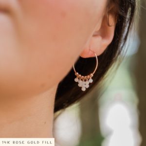Moonstone earrings. Hoop earrings. Boho jewelry. Statement earrings. Bridal earrings. Birthstone jewelry. Wedding jewelry boho earrings. | Natural genuine Gemstone earrings. Buy handcrafted artisan wedding jewelry.  Unique handmade bridal jewelry gift ideas. #jewelry #beadedearrings #gift #crystaljewelry #shopping #handmadejewelry #wedding #bridal #earrings #affiliate #ad