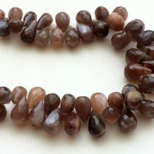 5x7mm – 7x11mm Chocolate Moonstone Faceted Teardrop Beads, Chocolate Moonstone Briolettes, Moonstone For Necklace (3.5IN To 7IN Options) | Natural genuine other-shape Gemstone beads for beading and jewelry making.  #jewelry #beads #beadedjewelry #diyjewelry #jewelrymaking #beadstore #beading #affiliate #ad