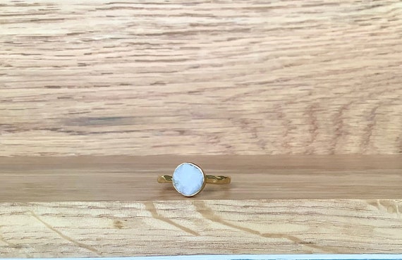 Raw Moonstone Ring: 18kt Gold Vermeil Stacking Ring