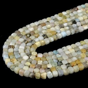Shop Morganite Faceted Beads! 4MM Natural Morganite Gemstone Micro Faceted Square Cube Loose Beads BULK LOT 1,2,6,12 and 50 (P23) | Natural genuine faceted Morganite beads for beading and jewelry making.  #jewelry #beads #beadedjewelry #diyjewelry #jewelrymaking #beadstore #beading #affiliate #ad