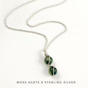 Succulent Necklace, Tiny Moss Agate Necklace, Botanical necklace, Succulent jewelry, | Natural genuine Moss Agate necklaces. Buy crystal jewelry, handmade handcrafted artisan jewelry for women.  Unique handmade gift ideas. #jewelry #beadednecklaces #beadedjewelry #gift #shopping #handmadejewelry #fashion #style #product #necklaces #affiliate #ad