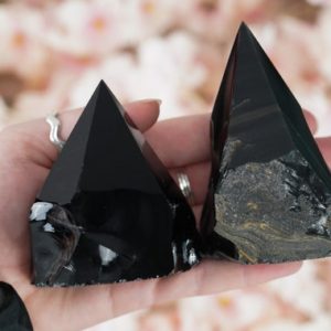 Shop Obsidian Stones & Crystals! Large Raw Obsidian Polished Crystal Point | Natural genuine stones & crystals in various shapes & sizes. Buy raw cut, tumbled, or polished gemstones for making jewelry or crystal healing energy vibration raising reiki stones. #crystals #gemstones #crystalhealing #crystalsandgemstones #energyhealing #affiliate #ad