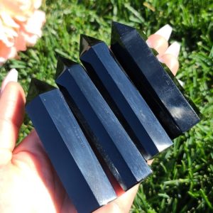 Shop Obsidian Points & Wands! Black Obsidian Tower, Choose Quantity, Large Crystal Wand Point Obelisk for Decor, Metaphysical Gifts, or Crystal Grids | Natural genuine stones & crystals in various shapes & sizes. Buy raw cut, tumbled, or polished gemstones for making jewelry or crystal healing energy vibration raising reiki stones. #crystals #gemstones #crystalhealing #crystalsandgemstones #energyhealing #affiliate #ad