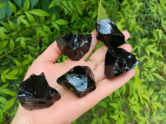 Raw Black Obsidian Chunk 30-50mm