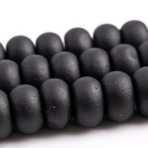Matte Black Obsidian Beads Genuine Natural Grade A Gemstone Rondelle Loose Beads 6x4MM 8x5MM Bulk Lot Options | Natural genuine rondelle Obsidian beads for beading and jewelry making.  #jewelry #beads #beadedjewelry #diyjewelry #jewelrymaking #beadstore #beading #affiliate #ad