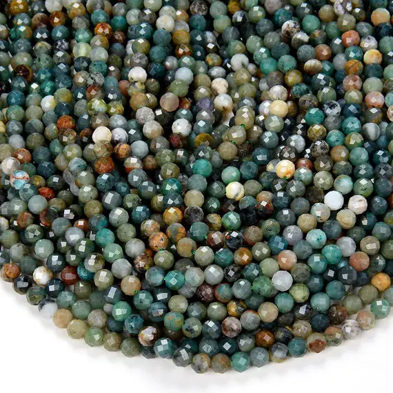 5mm Natural Green Ocean Jasper Gemstone Grade Aa Micro Faceted Round Beads 15.5 Inch Full Strand Bulk Lot 1,2,6,12 And 50 (80009444-p33)