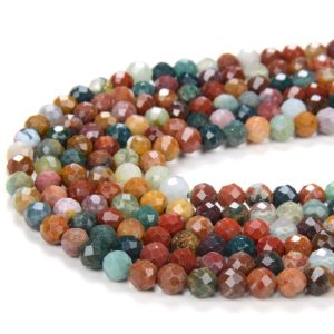Shop Ocean Jasper Faceted Beads! Natural Ocean Jasper Multi Color Gemstone Grade AAA Micro Faceted Round 3MM 4MM Loose Beads 15 inch Full Strand (P27) | Natural genuine faceted Ocean Jasper beads for beading and jewelry making.  #jewelry #beads #beadedjewelry #diyjewelry #jewelrymaking #beadstore #beading #affiliate #ad
