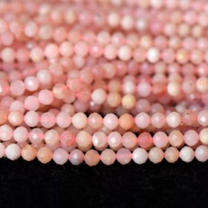 Shop Opal Faceted Beads! 15.5" natural Pink opal 2mm round faceted gemstone beads, pink color semi-precious stone LGYO | Natural genuine faceted Opal beads for beading and jewelry making.  #jewelry #beads #beadedjewelry #diyjewelry #jewelrymaking #beadstore #beading #affiliate #ad
