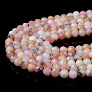 Shop Opal Beads! 4MM Pink Opal Gemstone Grade AA Micro Faceted Round Loose Beads 15.5 inch Full Strand (80009279-P25) | Natural genuine beads Opal beads for beading and jewelry making.  #jewelry #beads #beadedjewelry #diyjewelry #jewelrymaking #beadstore #beading #affiliate #ad